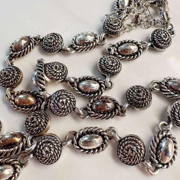 VTG Avon Textured Chain Necklace Set Black Pendant Removable Silver 2003 NIB 129 - Picture 11 of 15